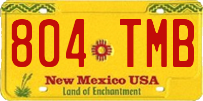 NM license plate 804TMB