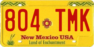 NM license plate 804TMK