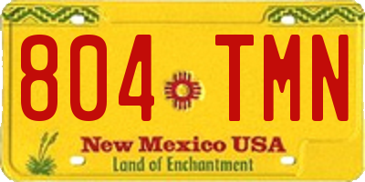 NM license plate 804TMN