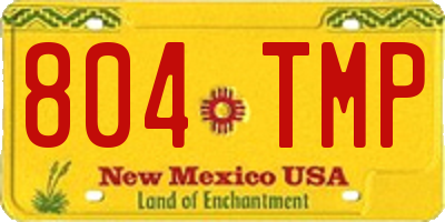 NM license plate 804TMP