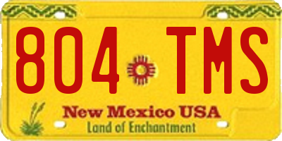 NM license plate 804TMS