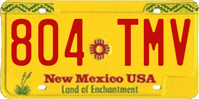 NM license plate 804TMV