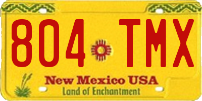 NM license plate 804TMX
