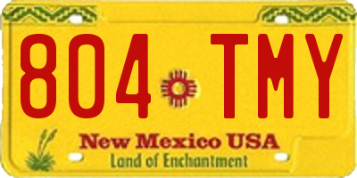 NM license plate 804TMY