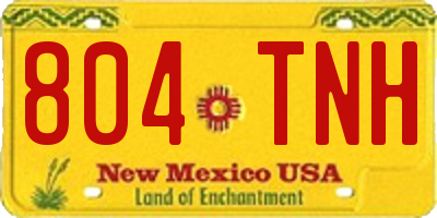 NM license plate 804TNH