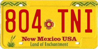 NM license plate 804TNI