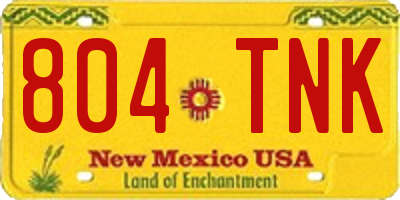 NM license plate 804TNK