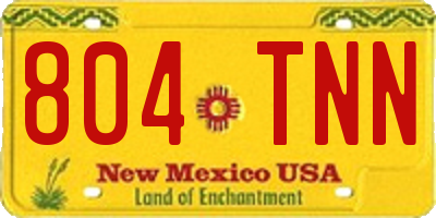 NM license plate 804TNN