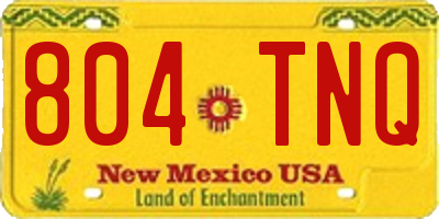 NM license plate 804TNQ