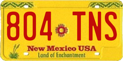 NM license plate 804TNS