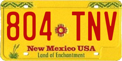 NM license plate 804TNV