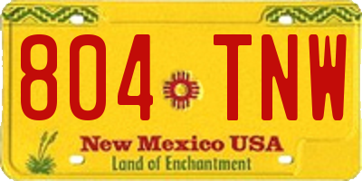 NM license plate 804TNW