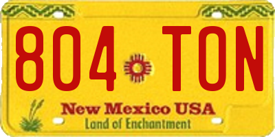 NM license plate 804TON