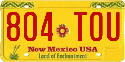 NM license plate 804TOU