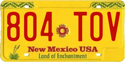 NM license plate 804TOV