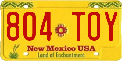 NM license plate 804TOY