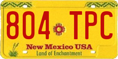 NM license plate 804TPC