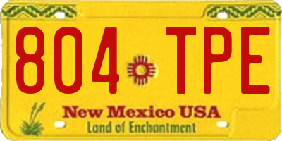 NM license plate 804TPE