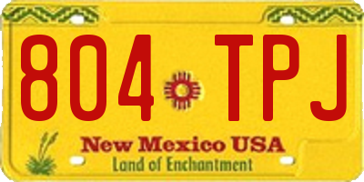 NM license plate 804TPJ