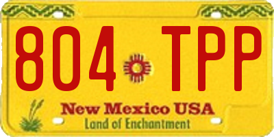 NM license plate 804TPP