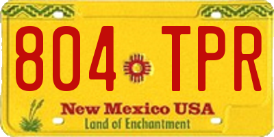 NM license plate 804TPR