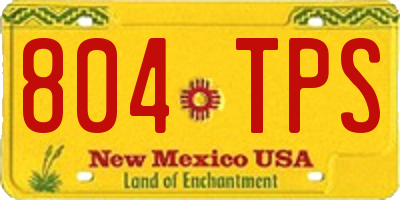 NM license plate 804TPS