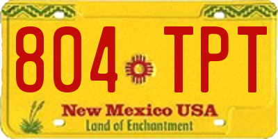 NM license plate 804TPT