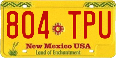 NM license plate 804TPU