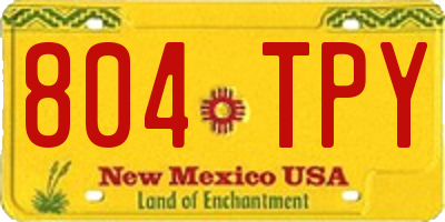NM license plate 804TPY