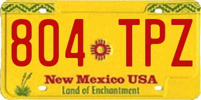 NM license plate 804TPZ