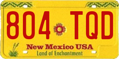 NM license plate 804TQD