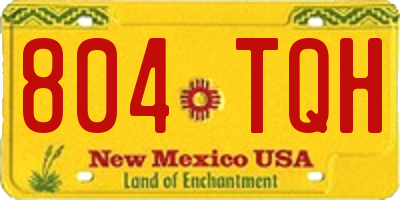 NM license plate 804TQH