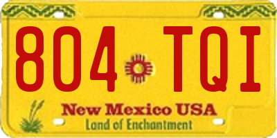 NM license plate 804TQI