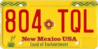 NM license plate 804TQL