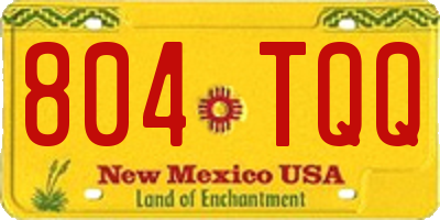 NM license plate 804TQQ