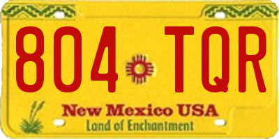 NM license plate 804TQR