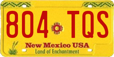 NM license plate 804TQS
