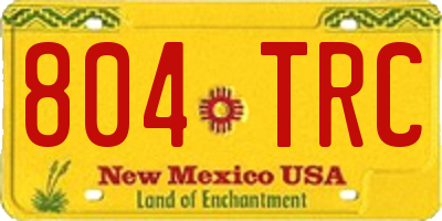 NM license plate 804TRC