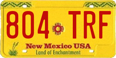 NM license plate 804TRF