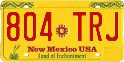 NM license plate 804TRJ