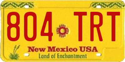 NM license plate 804TRT