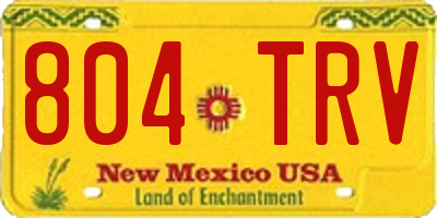 NM license plate 804TRV