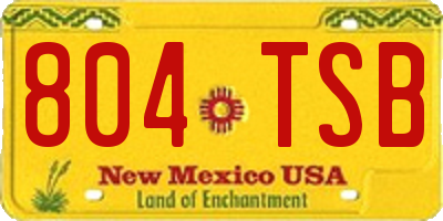 NM license plate 804TSB