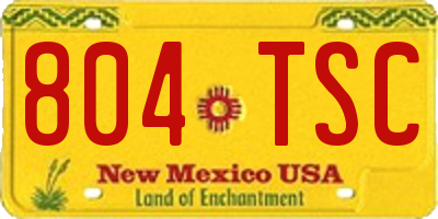 NM license plate 804TSC