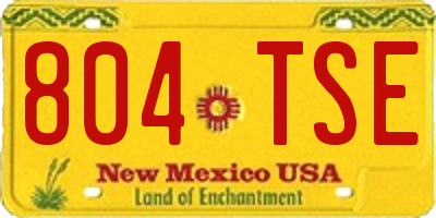 NM license plate 804TSE