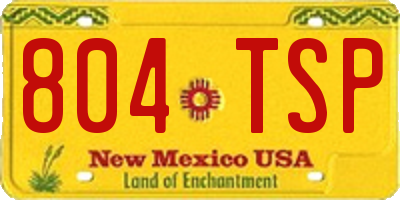 NM license plate 804TSP