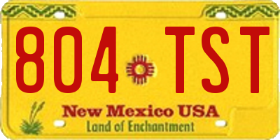NM license plate 804TST