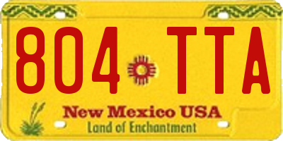 NM license plate 804TTA