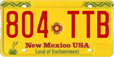 NM license plate 804TTB