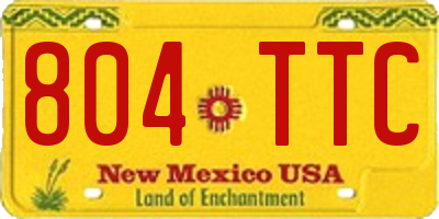 NM license plate 804TTC